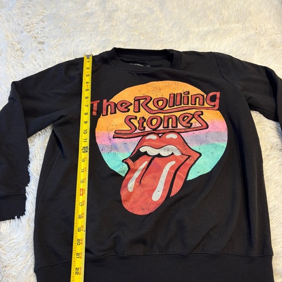 Rolling Stones Tongue Crew Neck Sweatshirt Black Lightweight Woman’s Medium - Picture 3 of 9